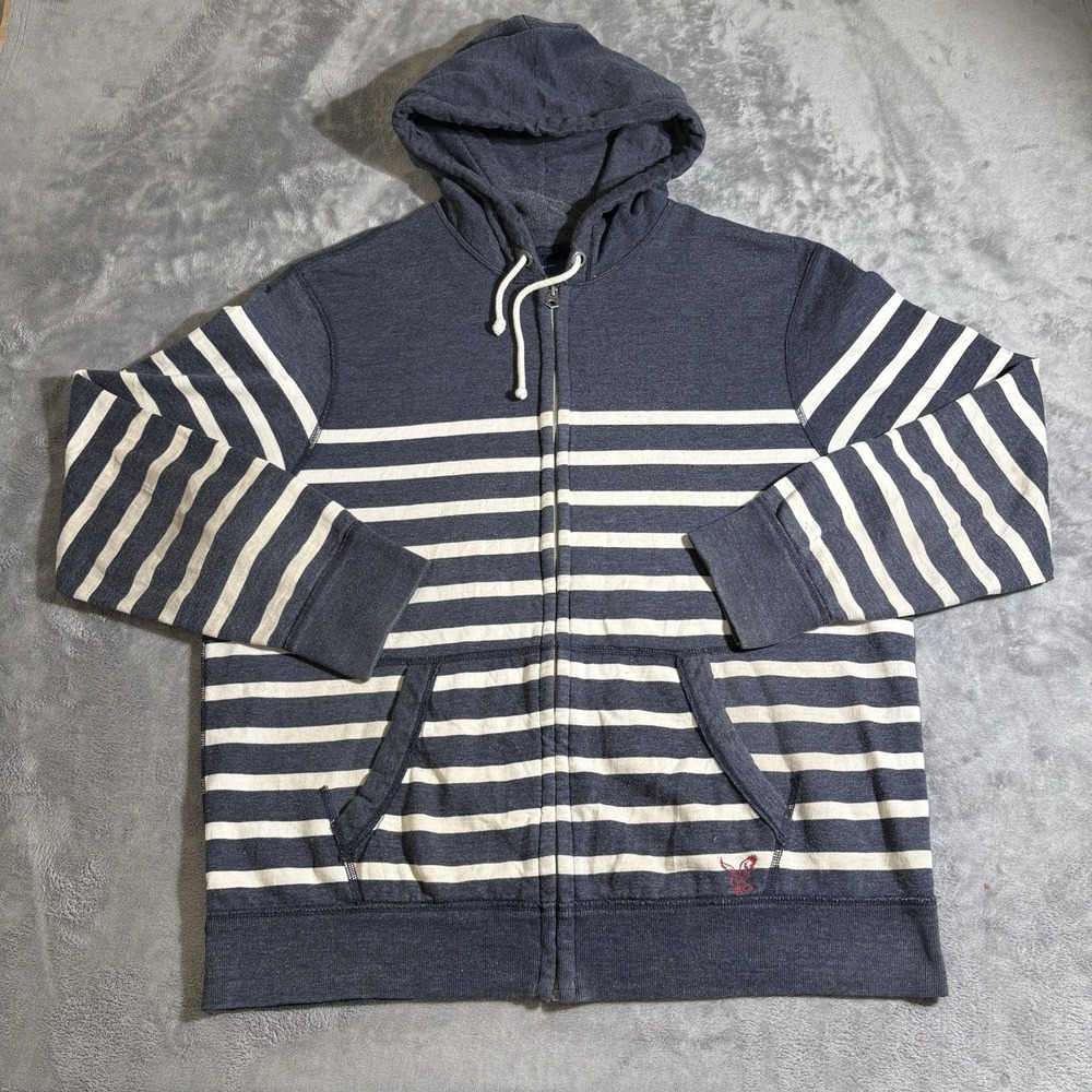 American Eagle Hoodie Men's Size XXL Regular White Striped Casual Pullover